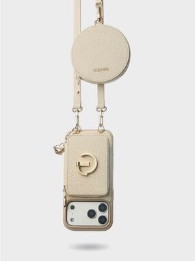 Universal Cream Crossbody Phone Case with Coin Pouch